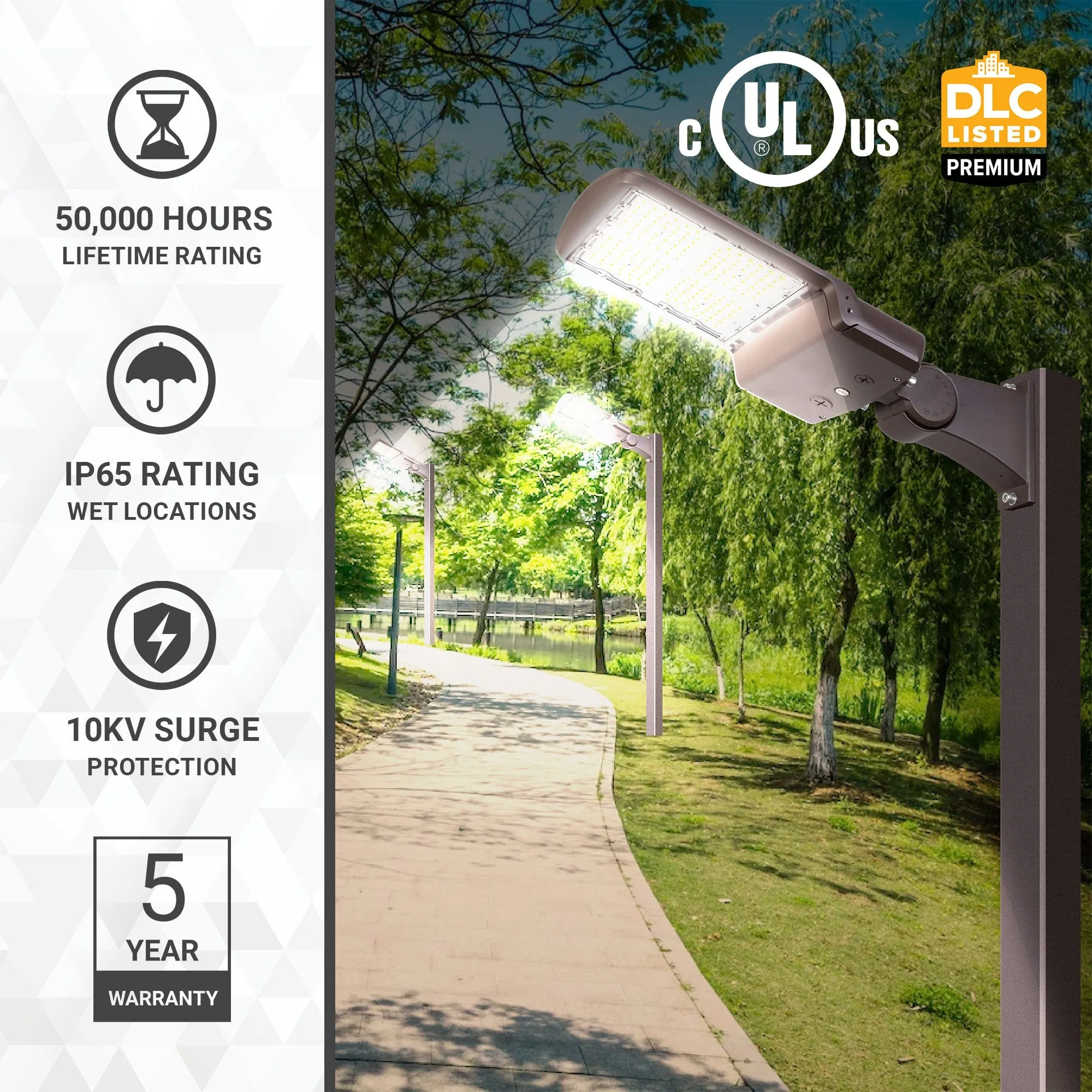 150W/120W/80W LED Area Light With Direct Mount - 3K/4K/5K CCT - 100-277VAC
