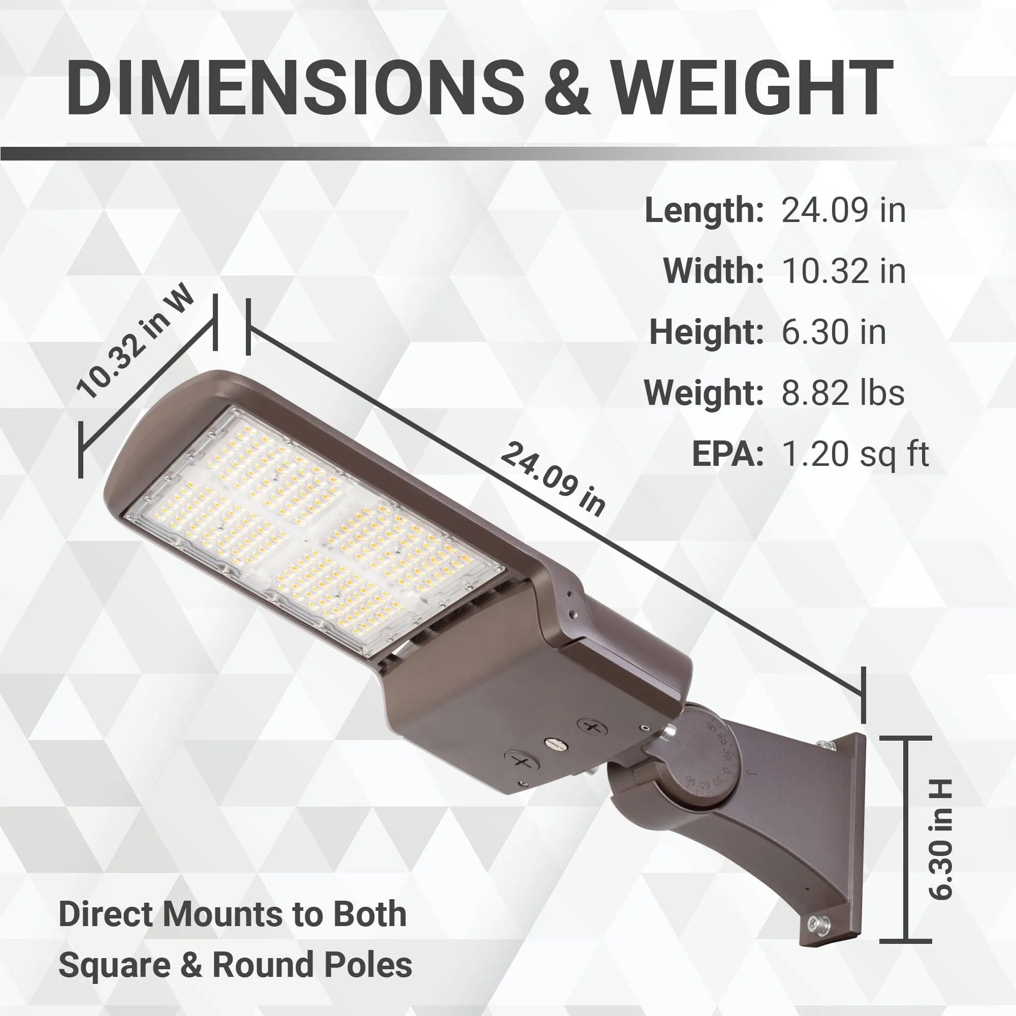 150W/120W/80W LED Area Light With Direct Mount - 3K/4K/5K CCT - 100-277VAC