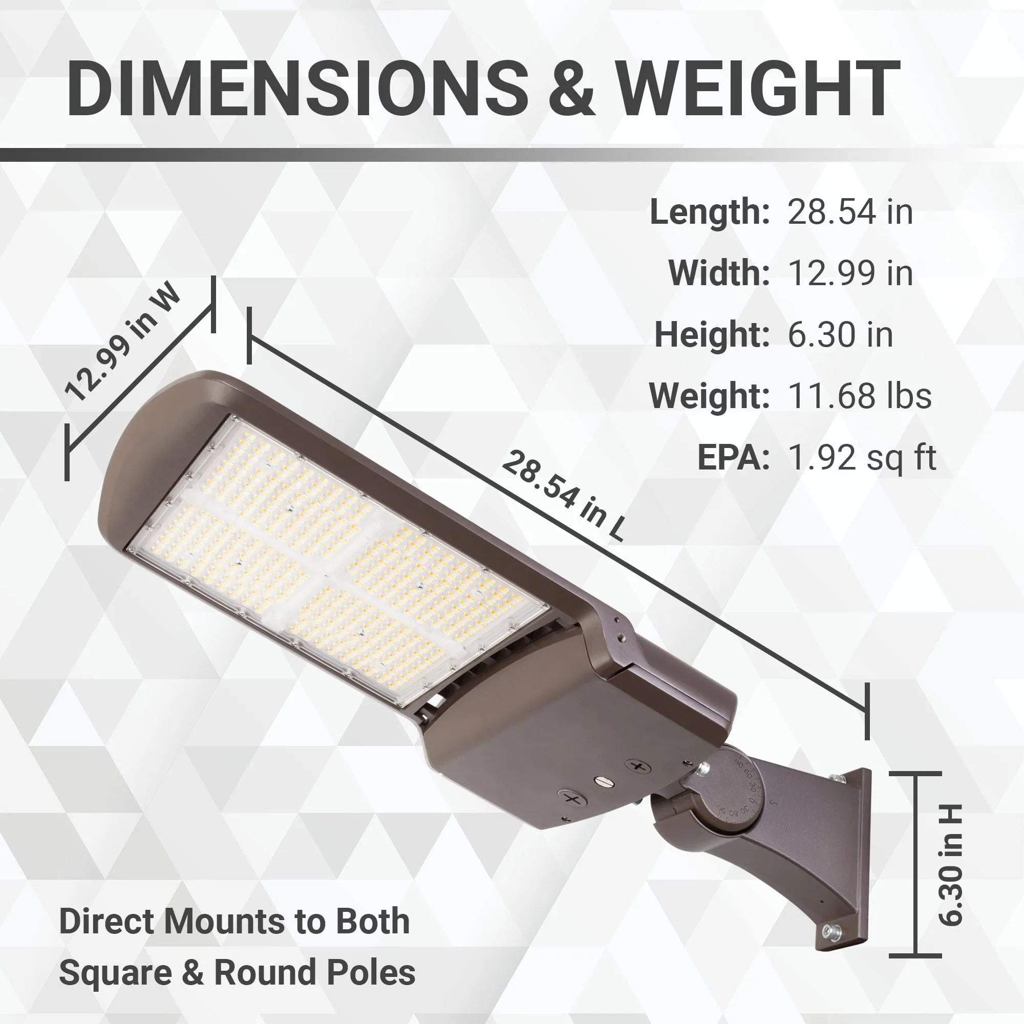 300W/240W/200W LED Area Light With Direct Mount - 3K/4K/5K CCT - 100-277VAC