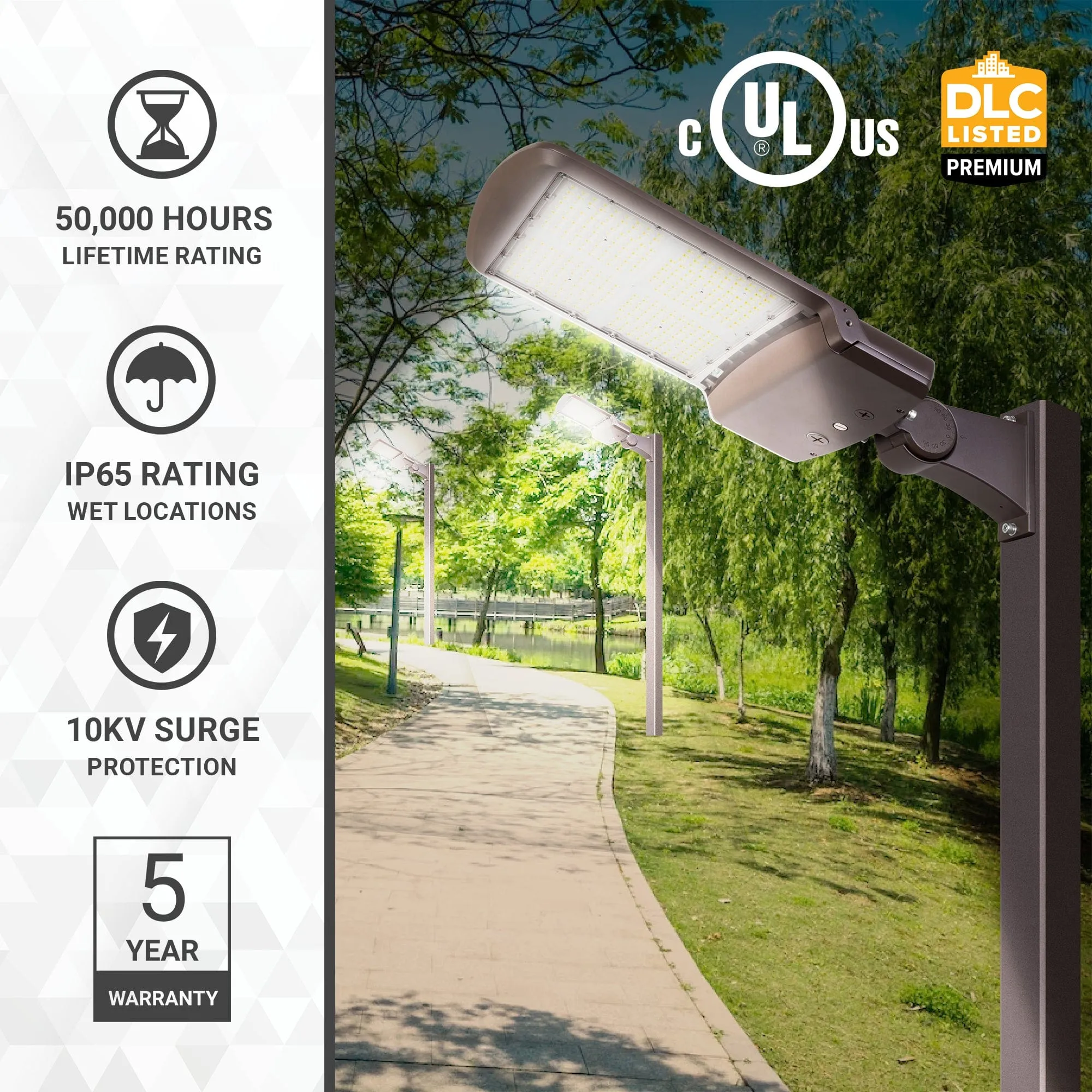 300W/240W/200W LED Area Light With Direct Mount - 3K/4K/5K CCT - 100-277VAC