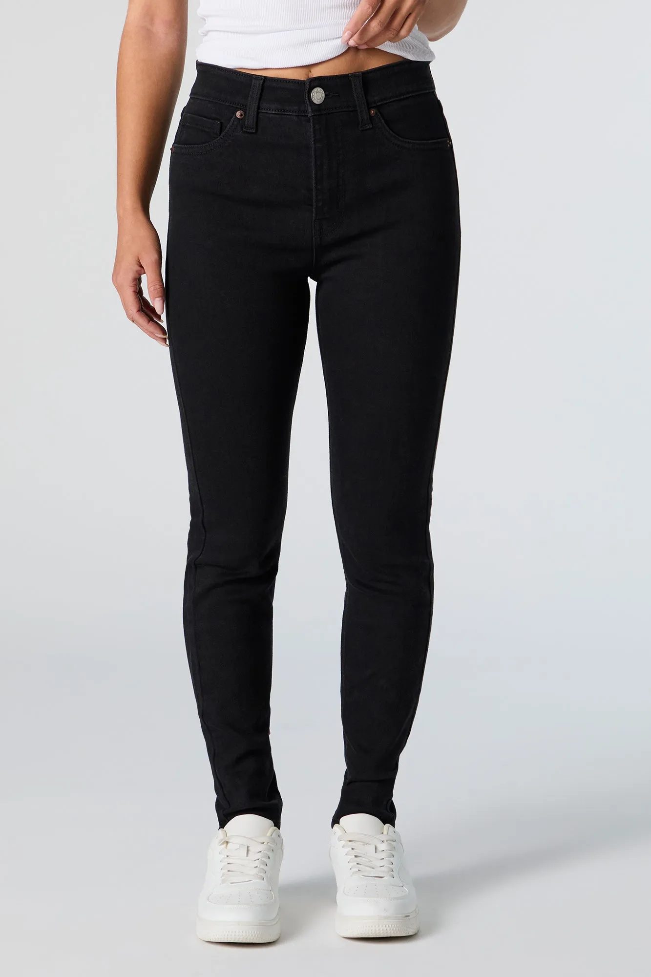 Black Wash High Rise Skinny Jean