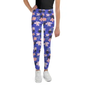Blue Floral Youth Leggings
