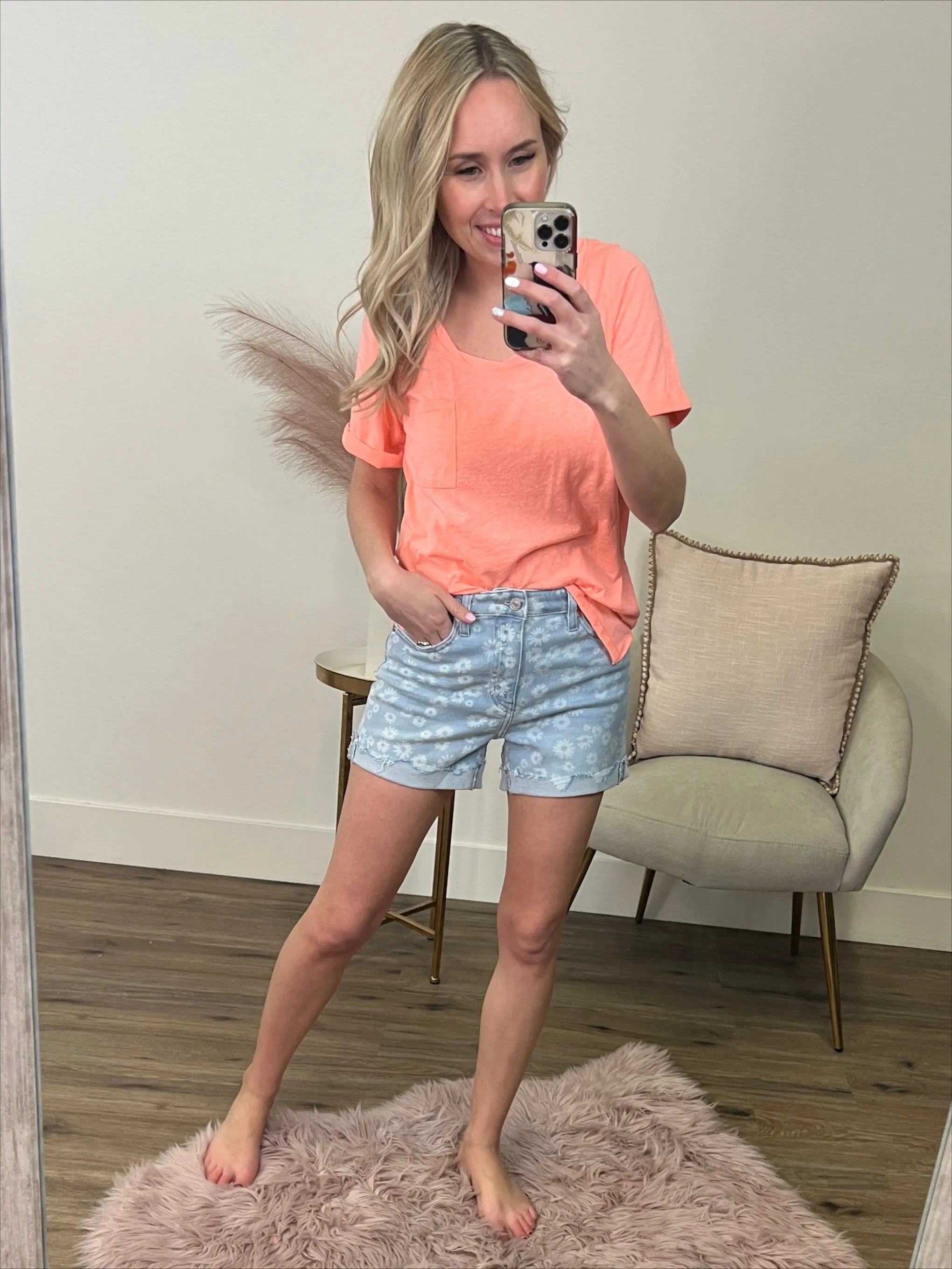KanCan Genevive Floral Print Shorts FINAL SALE