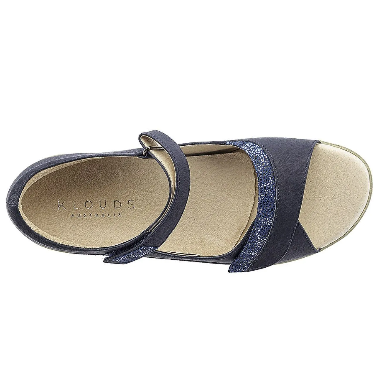 Klouds, Tracy, Sandal, Leather, Navy Combo