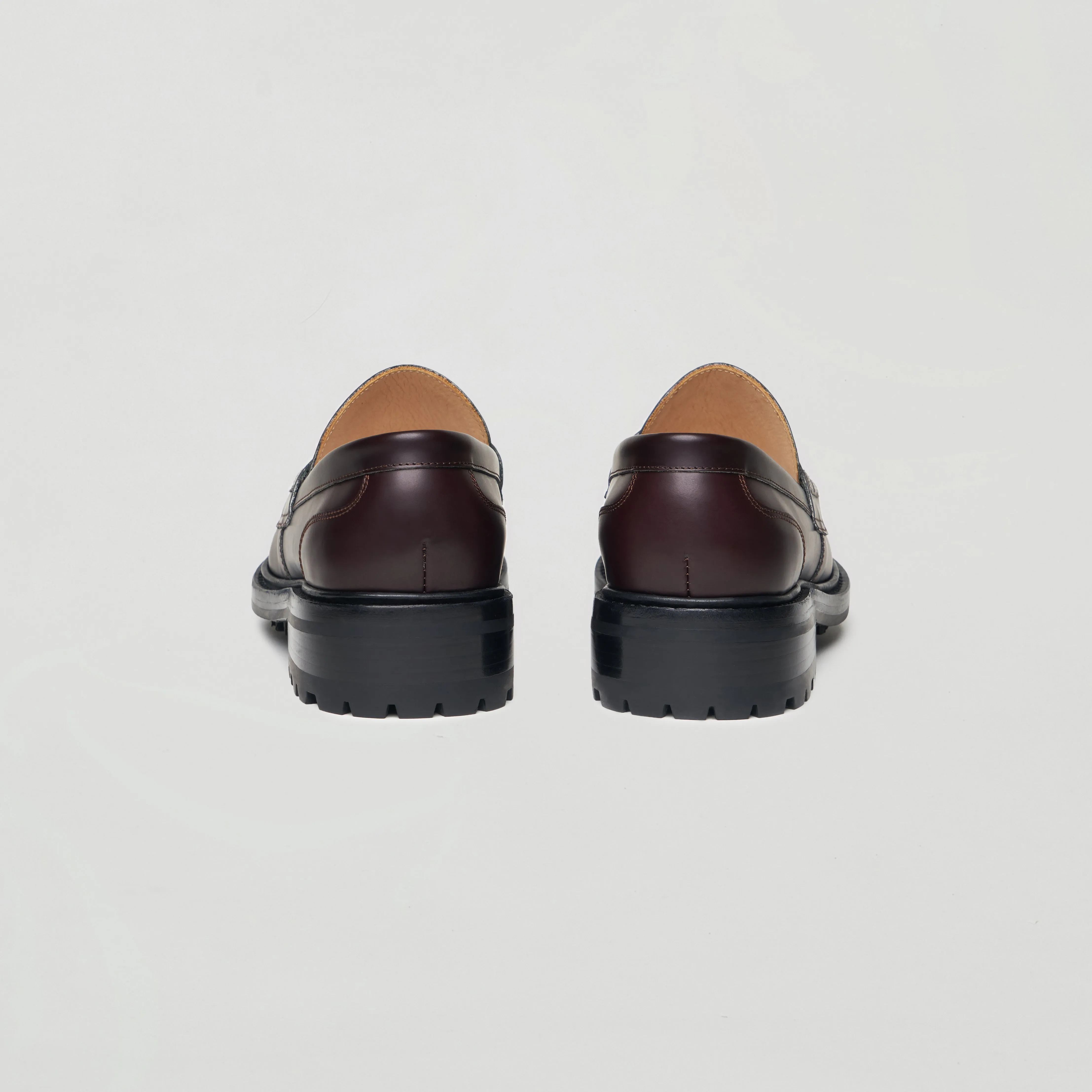 Plain Loafer Shoes (brown / commando sole)