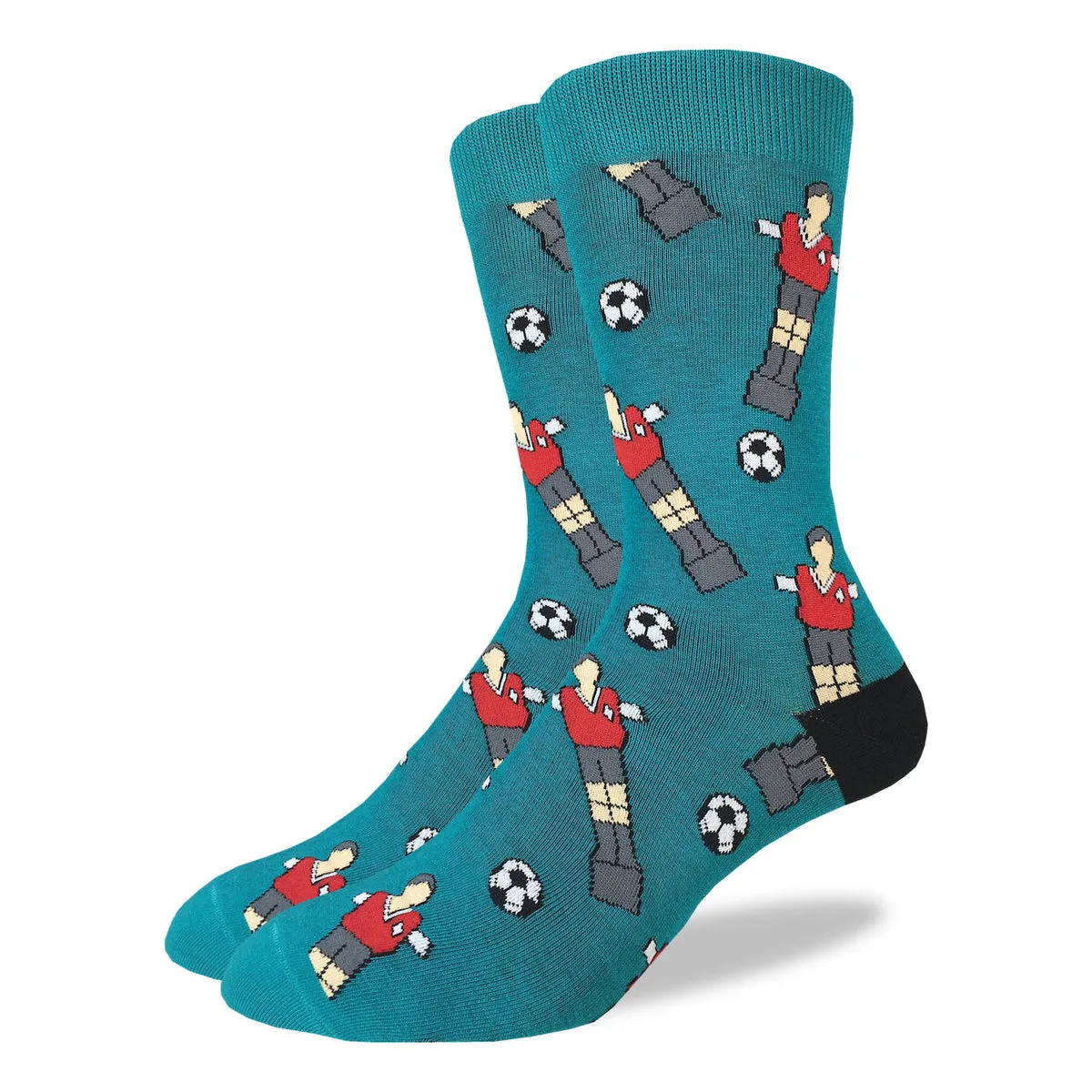"Foosball" Cotton Dress Socks by Good Luck Sock - Large