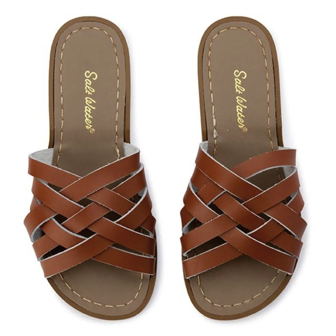 Salt Water Sandals, Retro Slide, Adult, Tan