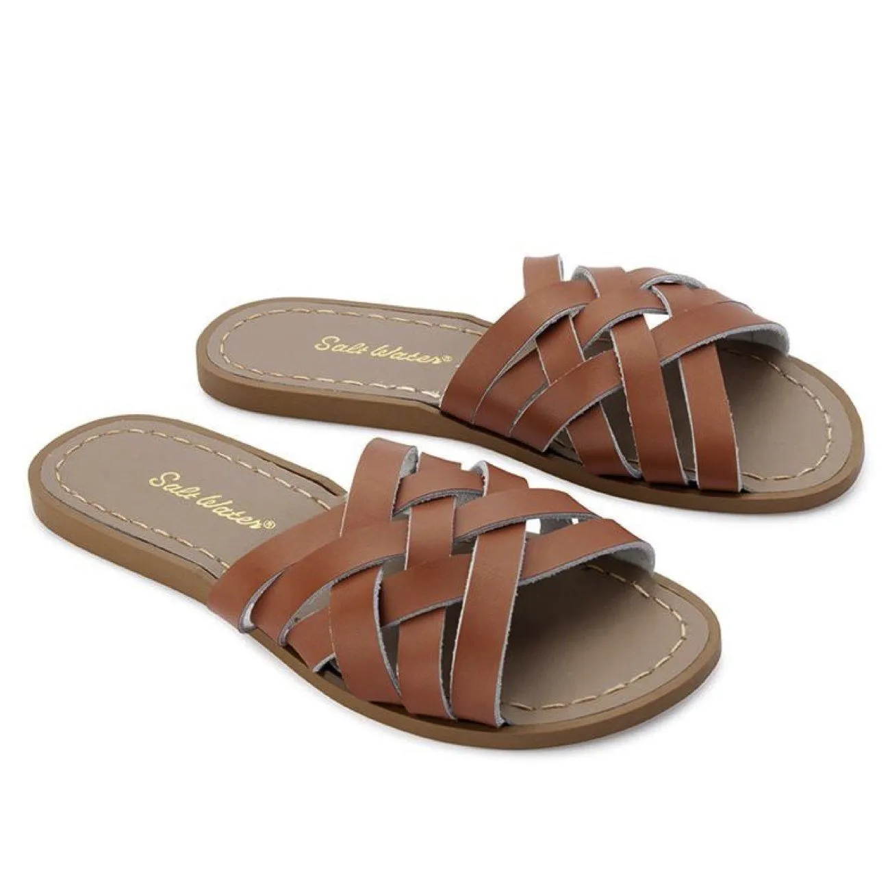 Salt Water Sandals, Retro Slide, Adult, Tan