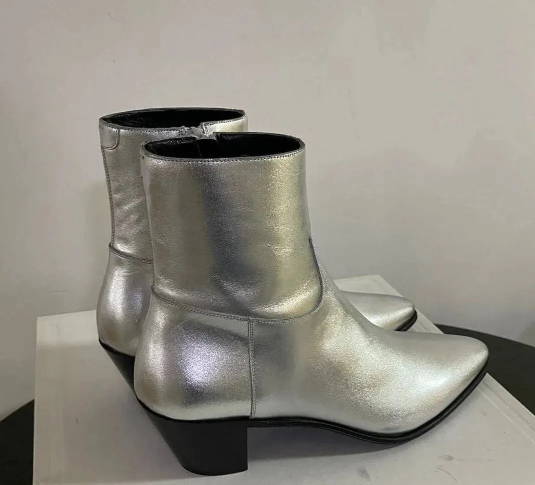 Silver Hue Point Toe Men's Boots