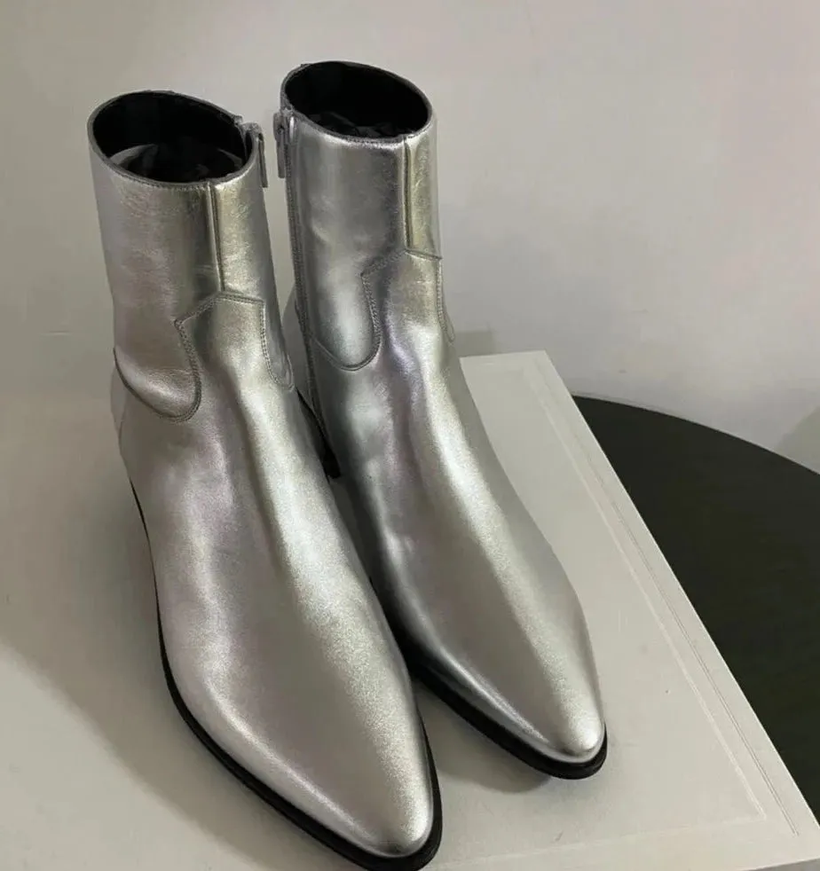 Silver Hue Point Toe Men's Boots